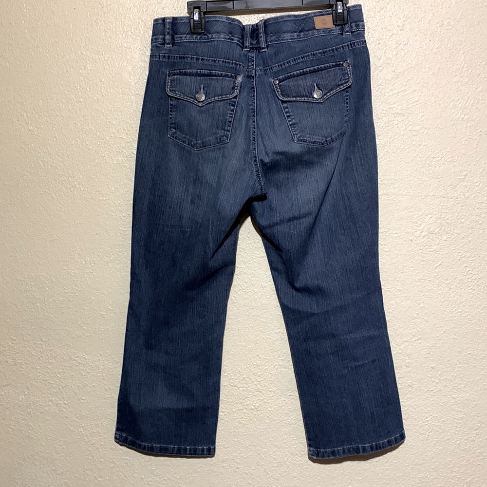 Bandolino Jeans Capris/Ankle Pants 10 Blue Straight Cotton Blend Flap Pockets - Picture 7 of 16
